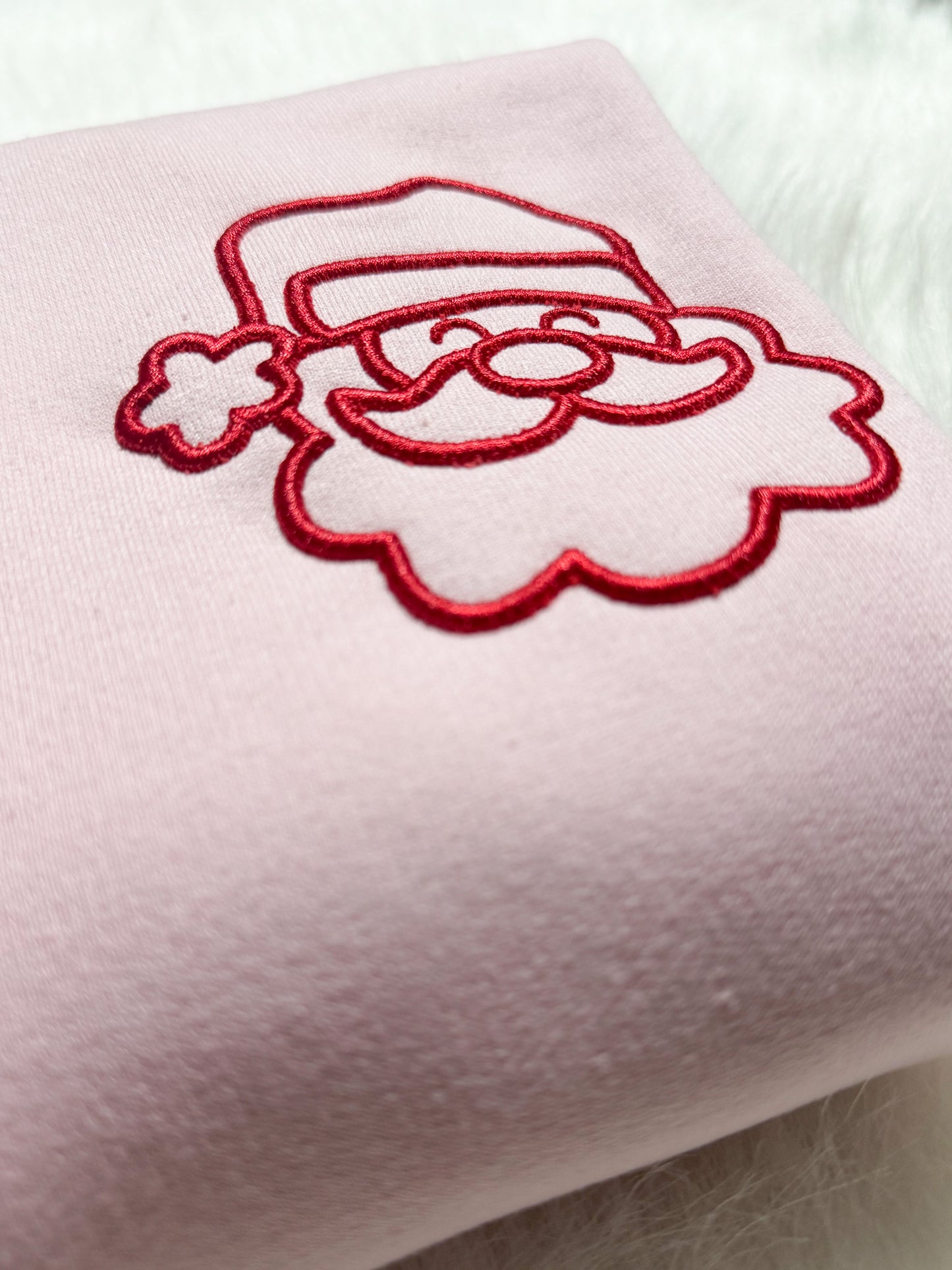 Embroidered Puff Santa Sweatshirt