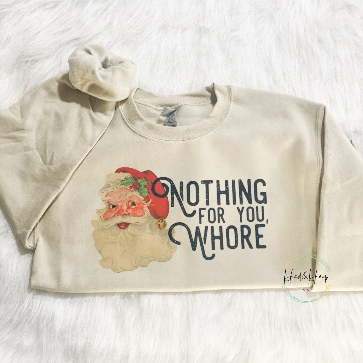 Vintage Santa- Gildan Sand Sweatshirt