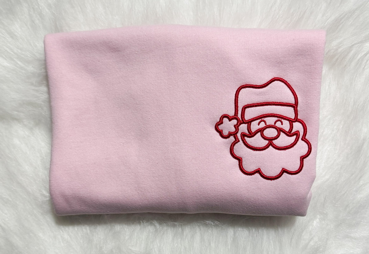 Embroidered Puff Santa Sweatshirt