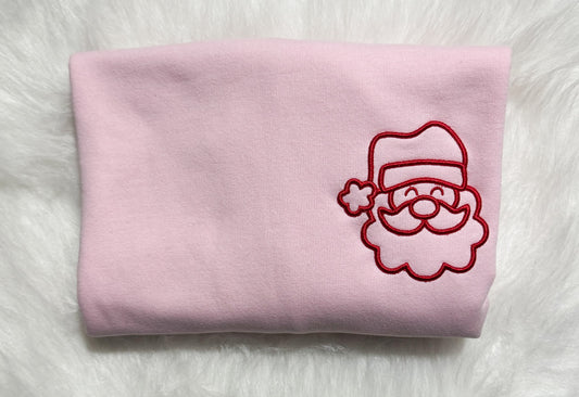 Embroidered Puff Santa Sweatshirt