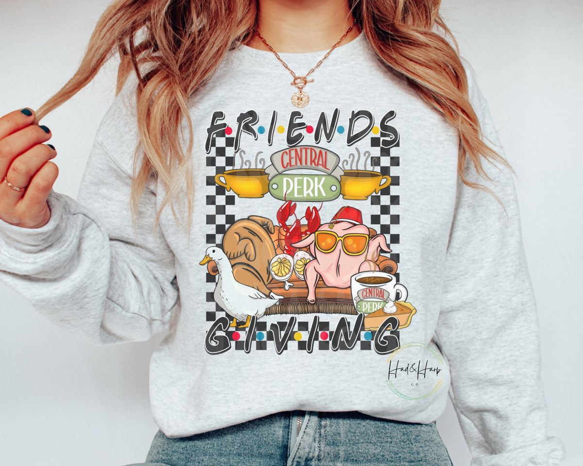 Friendsgiving-Ash gray sweatshirt
