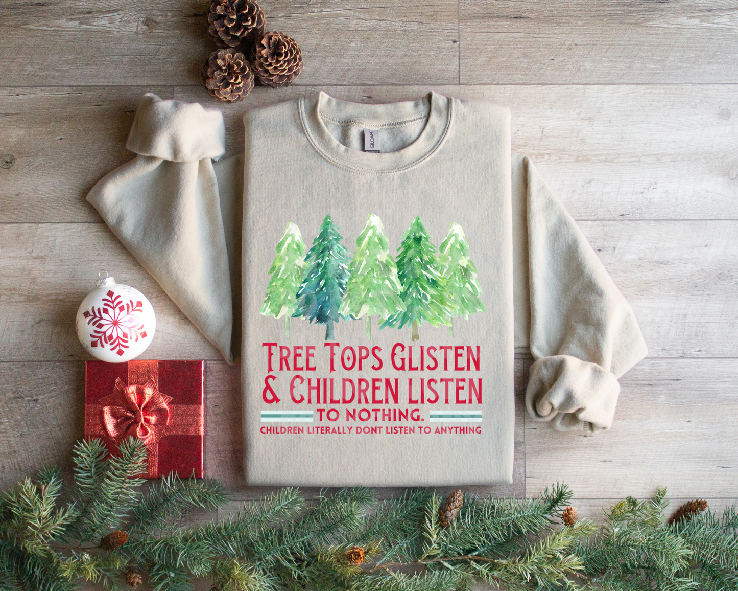 Kids Don’t Listen- Gildan Sand Sweatshirt