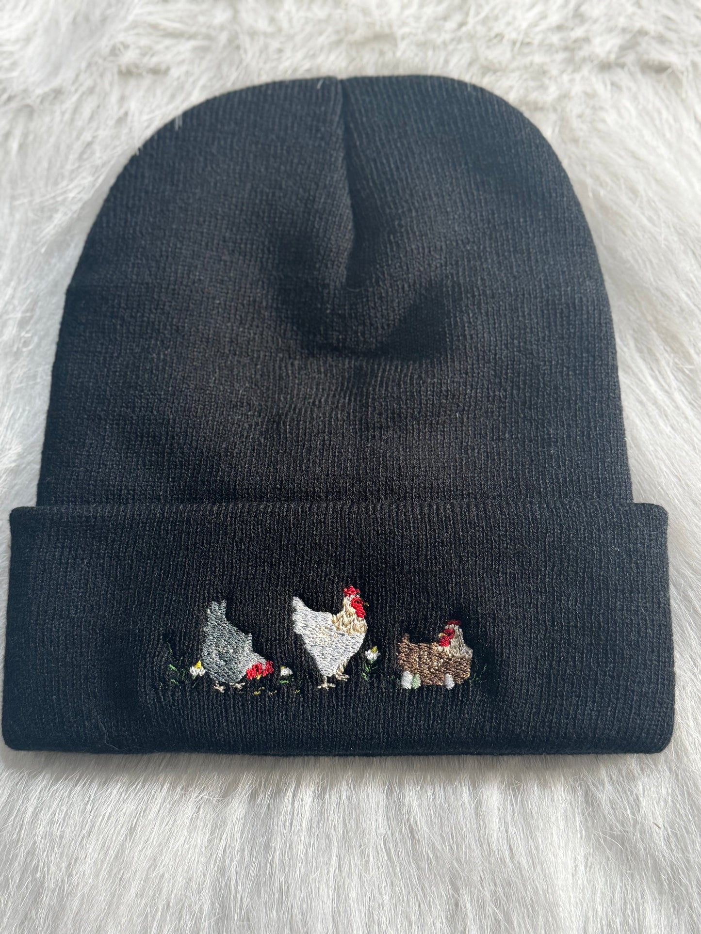 Embroidered Chicken Beanie