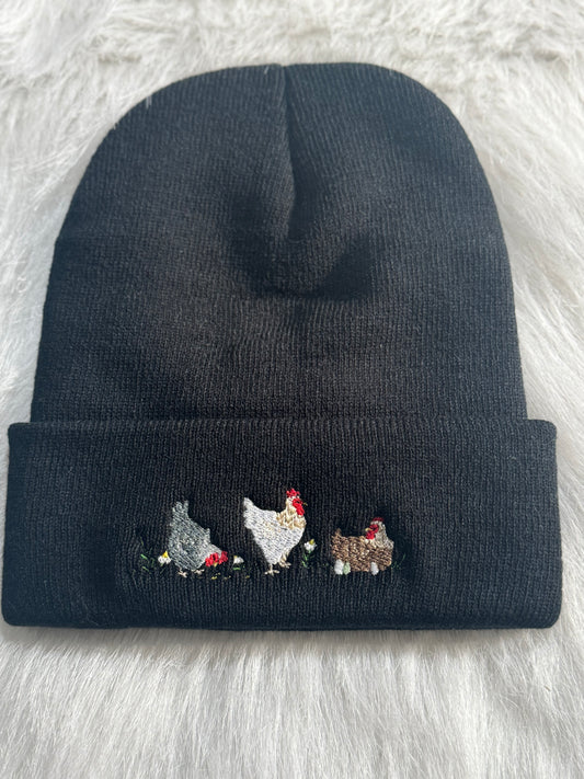 Embroidered Chicken Beanie