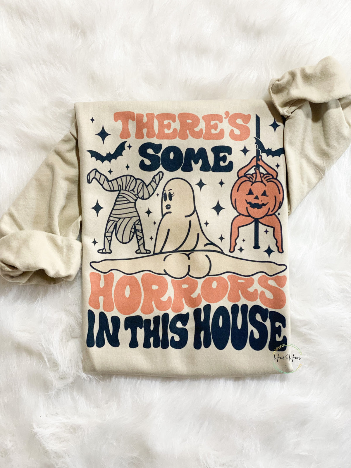 Some Horrors- Gildan Tan Sweatshirt