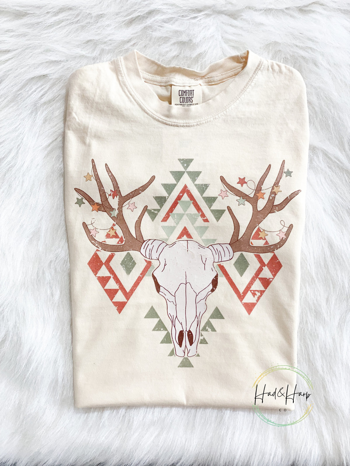 Christmas skull- Comfort Colors Ivory