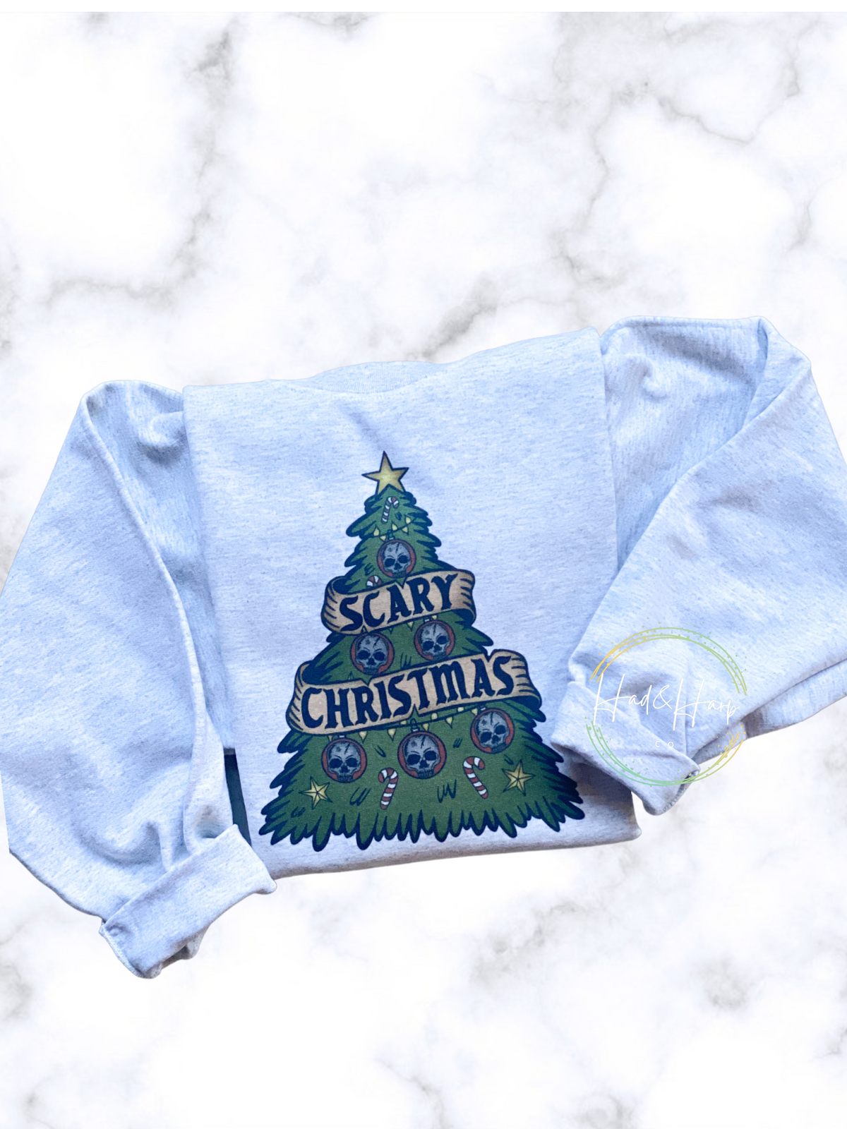 Scary Christmas-Ash Gray Gildan Sweatshirt