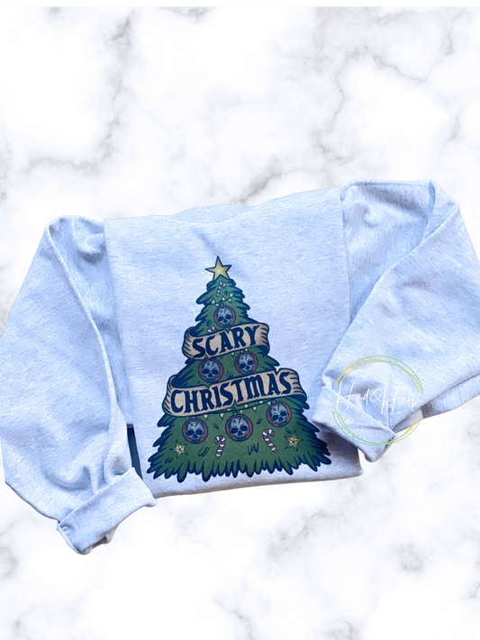 Scary Christmas-Ash Gray Gildan Sweatshirt