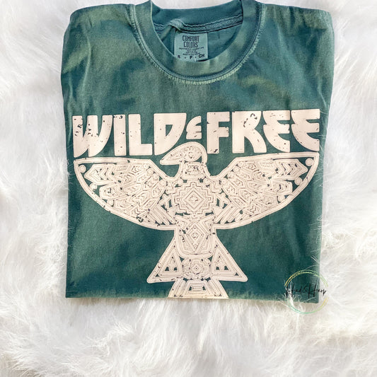 Wild & Free- Blue Spruce Comfort Colors Tee