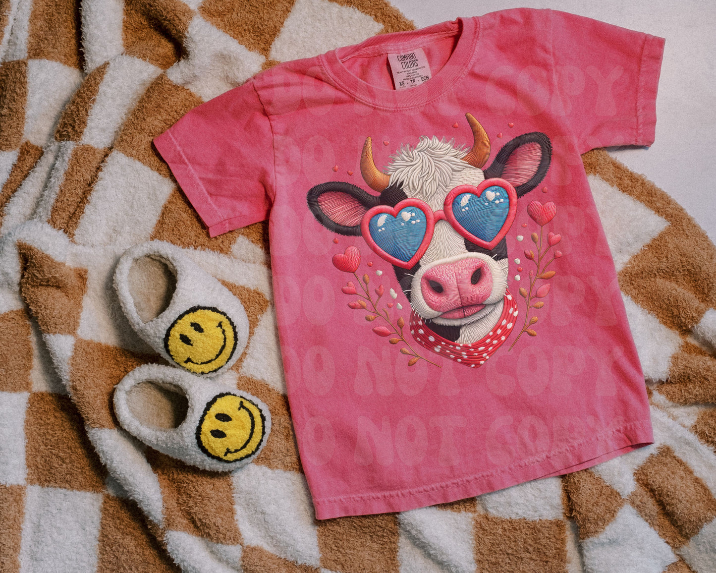 Love Cow Faux Embroidery Tee