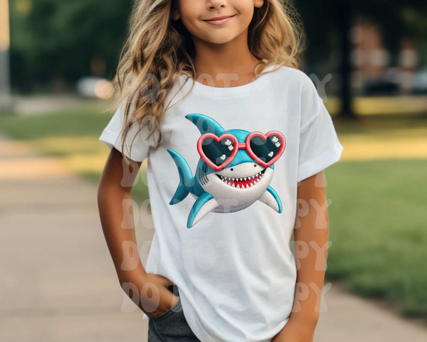 Shark Faux Embroidery Tee