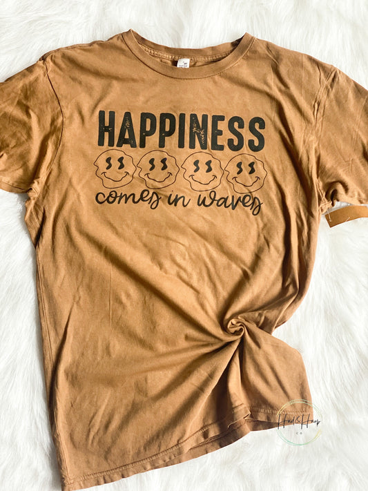 Happiness Comes In Waves Vintage Tee