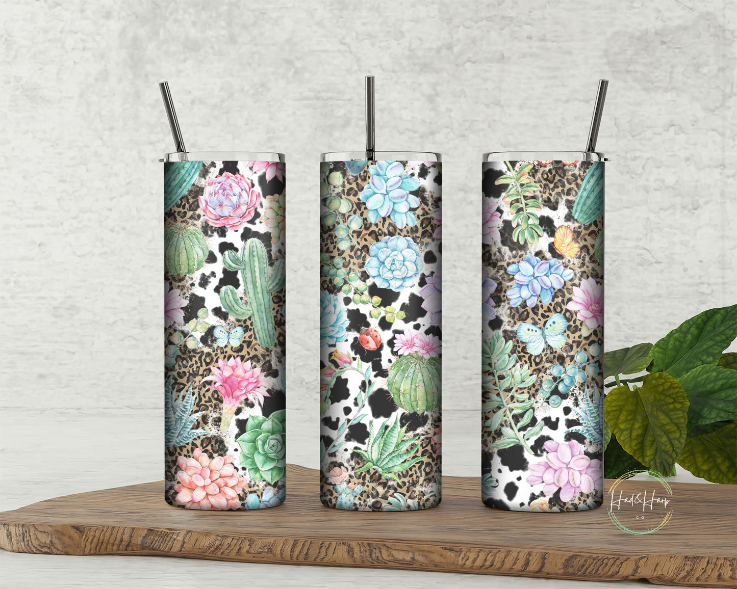 Cowhide succulent tumbler