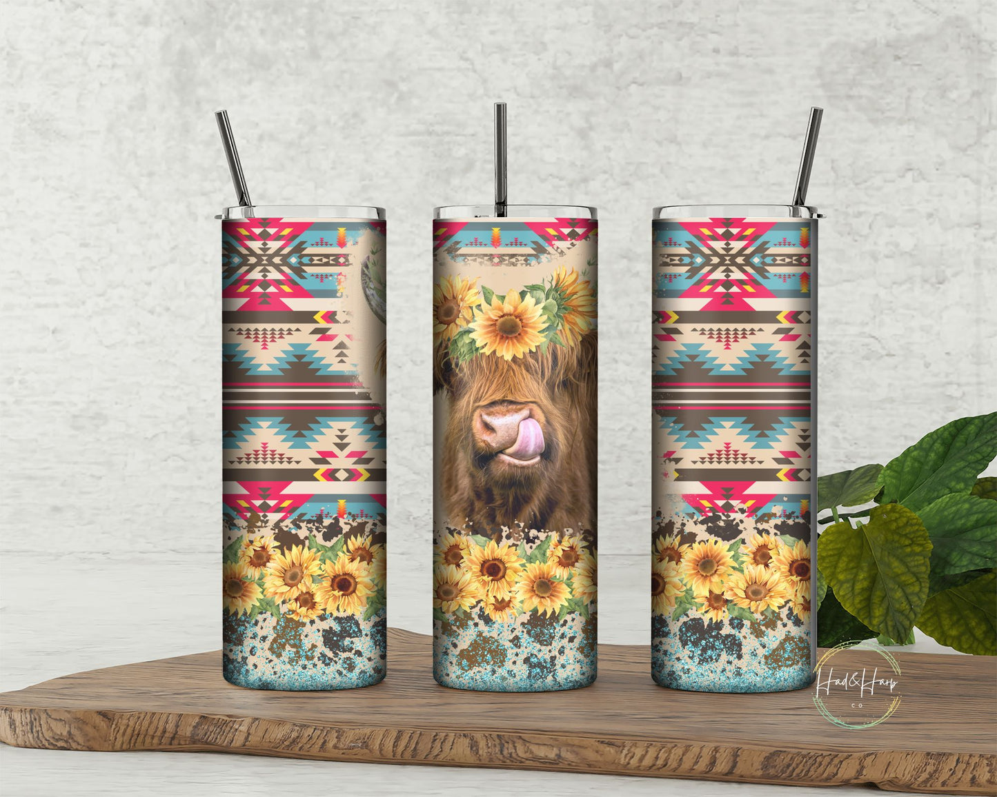 Sunflower cow tumbler