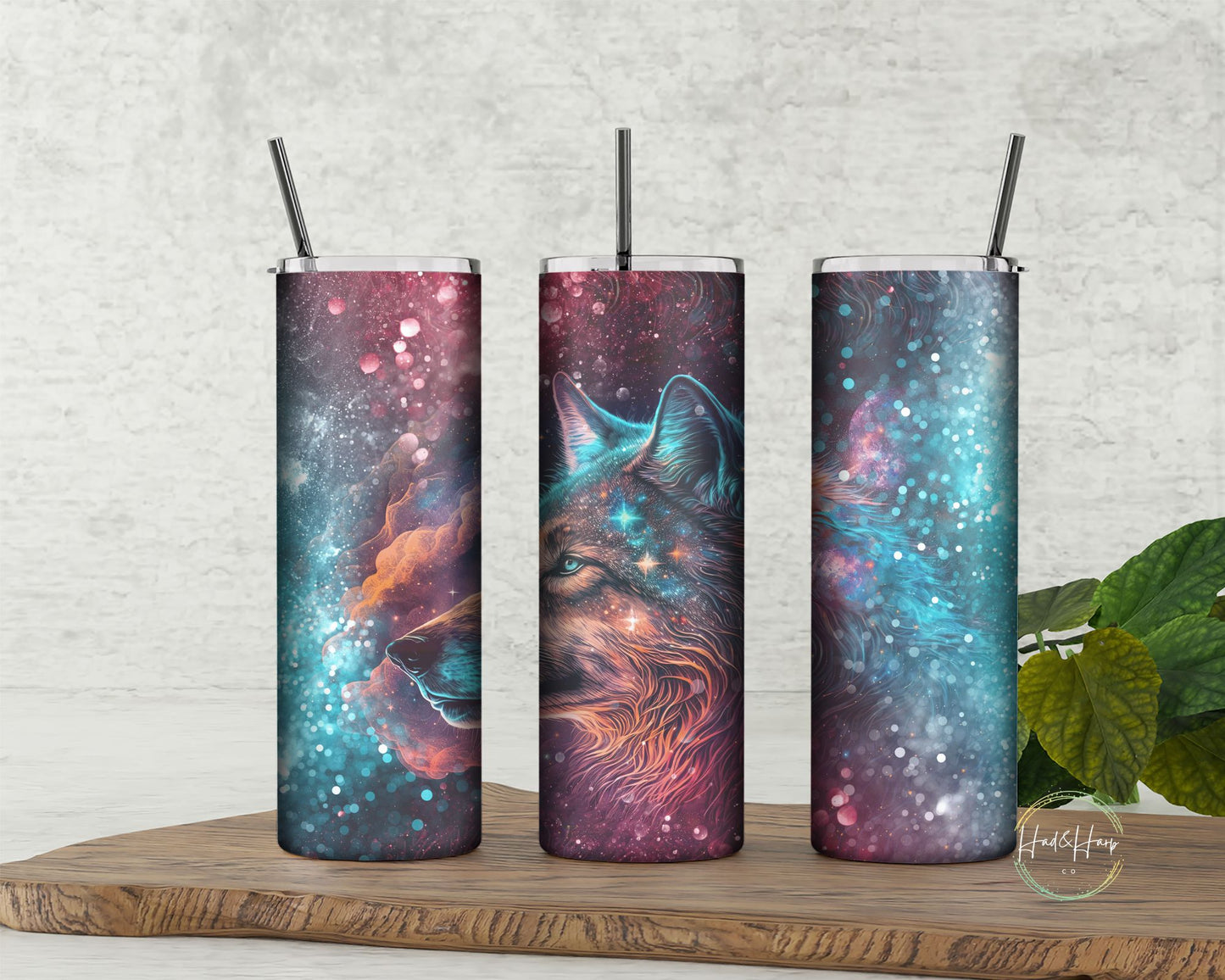 Galaxy wolf tumbler